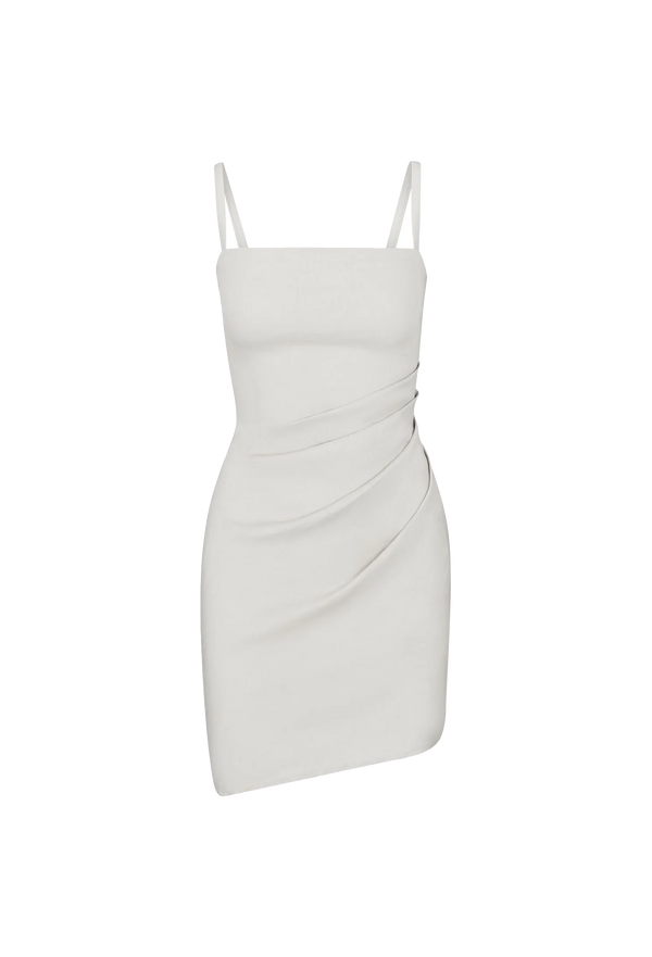 The Nadege Asymmetric Pleated Mini Dress