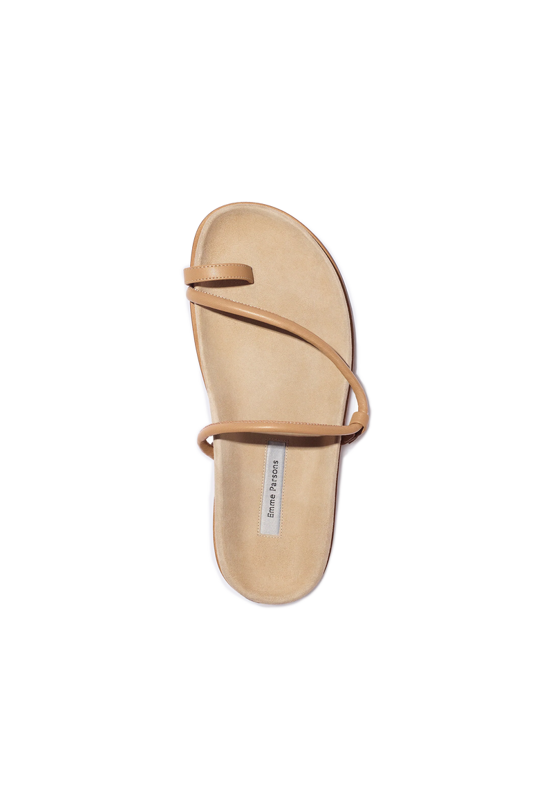 Bari Slide Sandal in Tan Nappa Suede