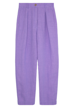 Chic Linen Canvas High Waist Pants