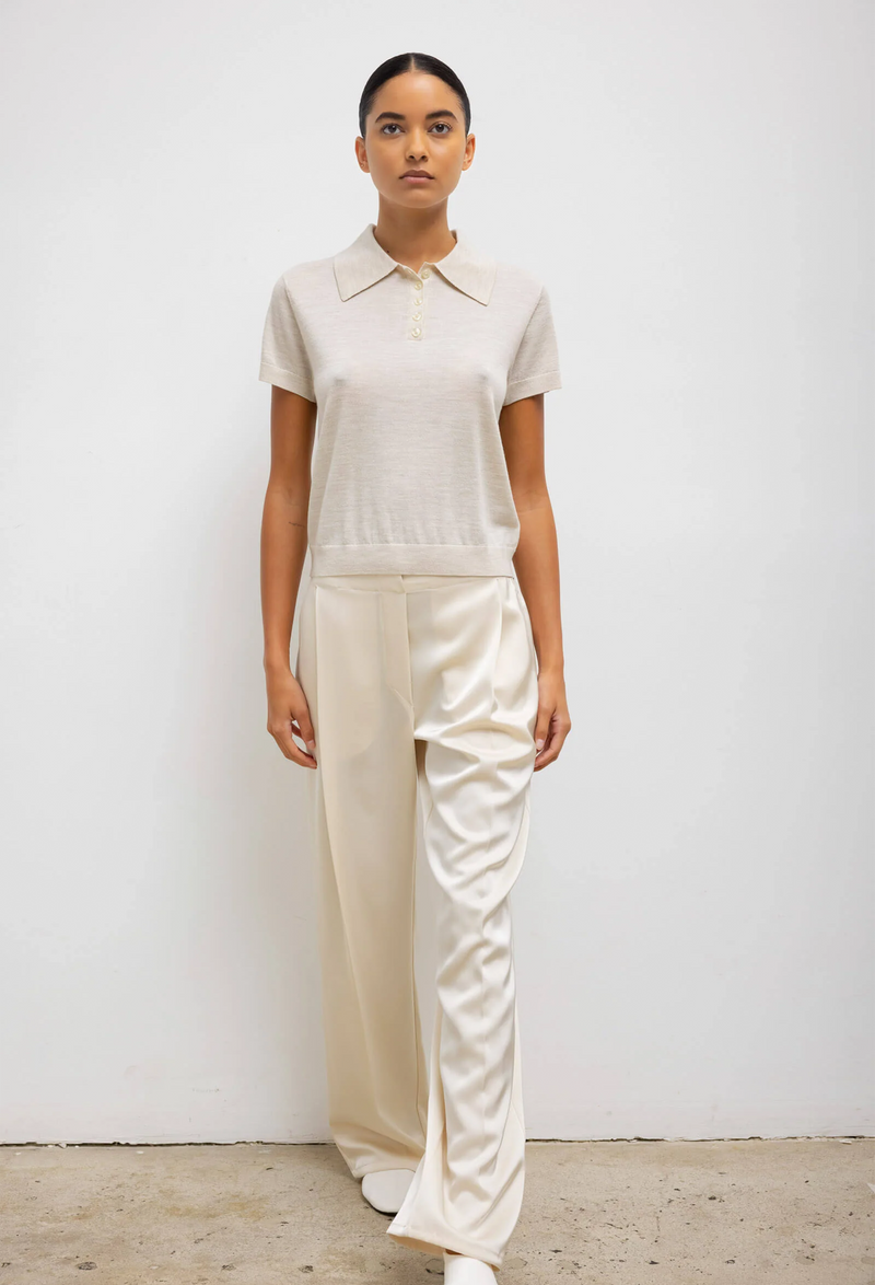 Barb Pleated High Waisted Pant