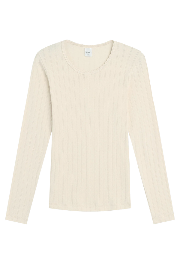 Pointelle Slim Fit Long Sleeve Top