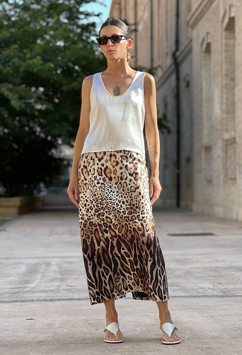 A-Line Animal Print Skirt