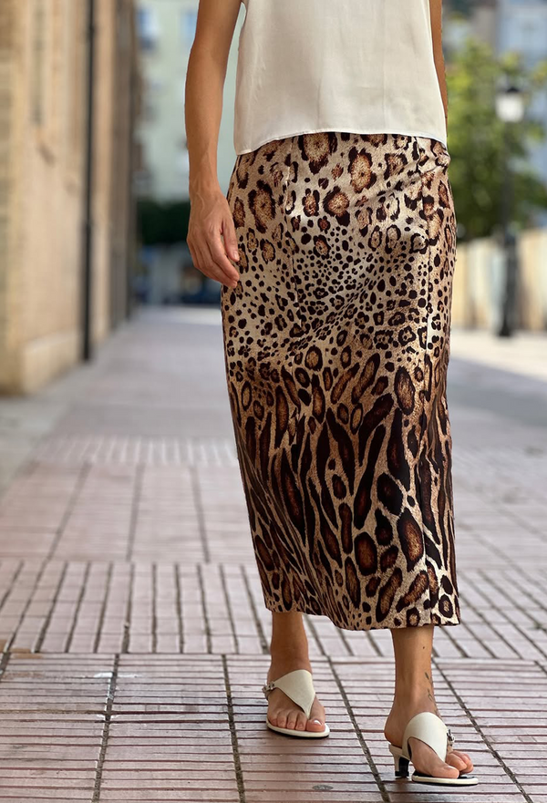 A-Line Animal Print Skirt