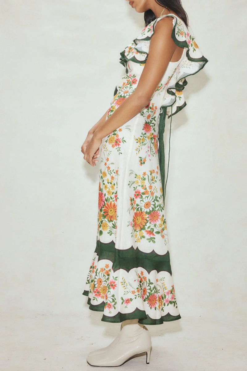 Elisabetta Ruffle Midi Dress