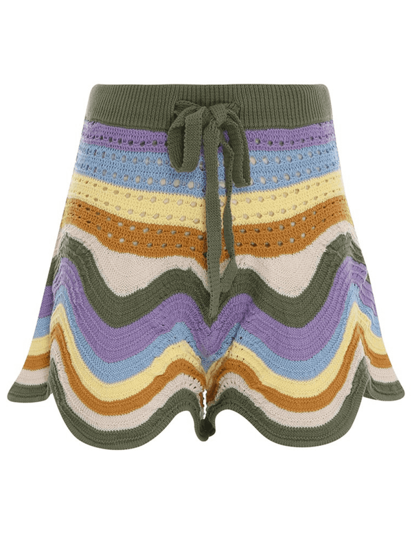 Raie Stripe Knit Shorts