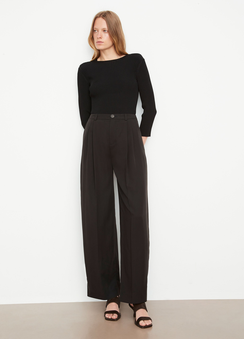 Drop Waist Pleated Trouser